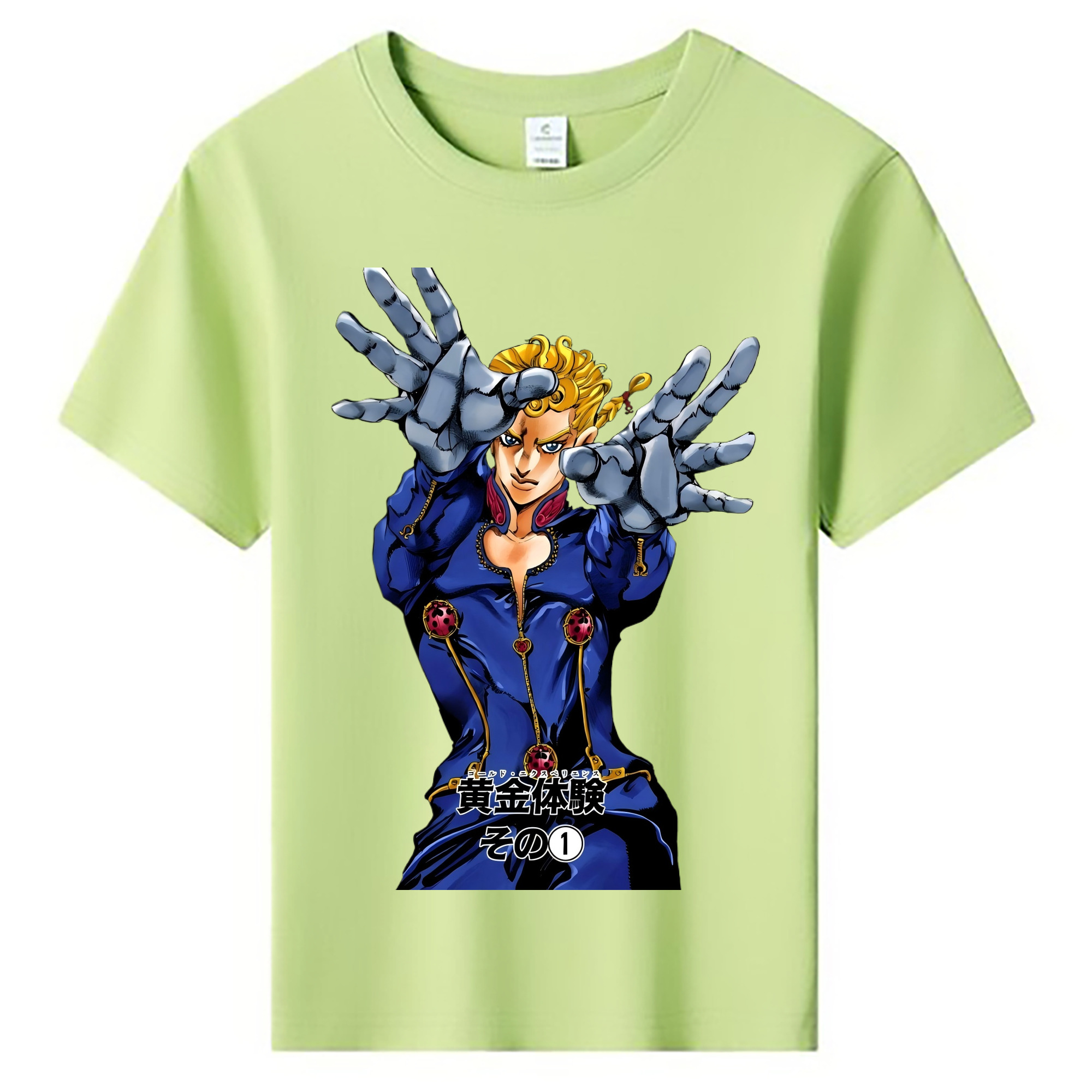 （画像用） ジョジョの奇妙な冒険 ジョルノ?ジョバァーナ JoJo's Bizarre Adventure Giorno Giovanna 綿100％キッズTシャツ（フロントプリント）